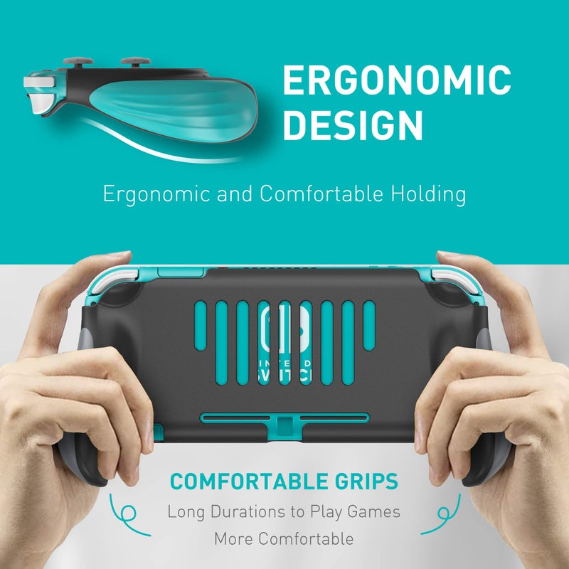 JUSPRO Grip for Nintendo Switch Lite, Ergonomic Comfort Handheld Protective Gaming Case Portable Cover Accessories Compatible with Nintendo Switch Lite - Image 2